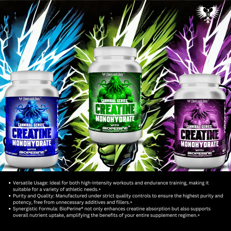 Creatine Monohydrate with BioPerine - Chaos and Pain Supplements